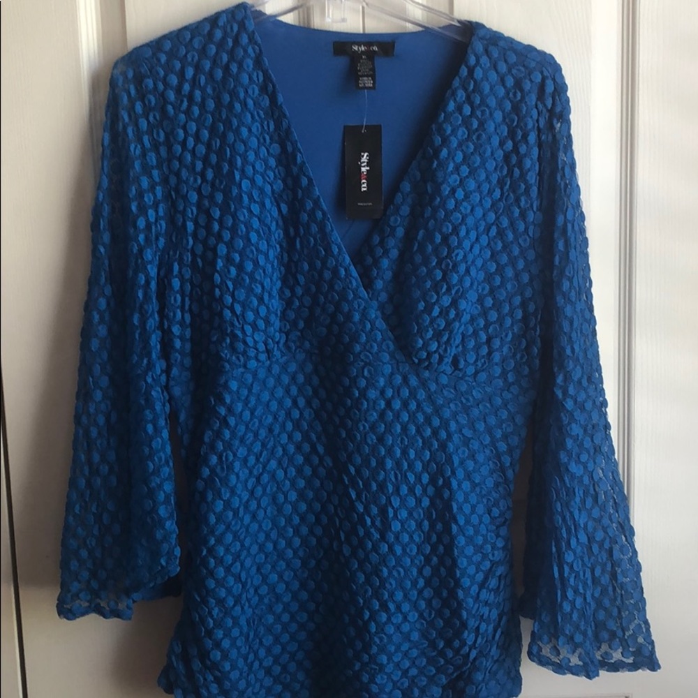 V-Neck with Bell Sleeve Top
